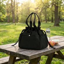 1pc New Drawstring Insulated Lunch Bag, Large Capacity Portable Handheld Cooler Tote Bag, Easy To Wipe Clean, Reusable Meal Storage Bag, Multi-Functional Cooler Bag, Suitable For Work, Travel, Picnic, Daily Outings, Christmas Birthday Gift - Multicolor - View 12