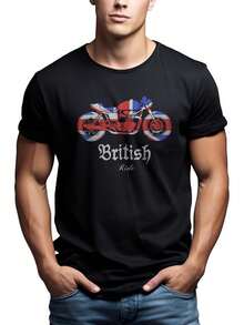 Men's Summer Outfit, Motorcycle Clothing For Men - Motorcycle Union Jack Flag Dreapeau Birtish Ride - 黑色 - 查看 3