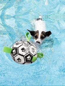 Pet Dog Toy Built-In Webbing Football Interactive Dog Toy Indoor Outdoor Dog Toy Regular Dog Football Available For Large, Medium, And Small Dogs - White - View 7