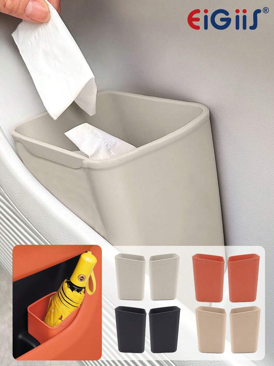 EIGIIS Open Top Car Trash Can, Waterproof Multi-Function Car Garbage Bin, Suitable For Car Door/Center Console/Seat Back, Portable Trash Storage Bucket, Suitable For Car, Truck, SUV, Van - A - View 1