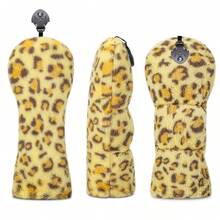 1 pezzo Copri testa per driver, fairway wood e ibrido da golf, design in finta pelliccia leopardata, materiale in peluche imbottito e antipolvere, regalo ideale per festival, accessori da golf pratici, scelta regalo perfetta - Multicolore - Visualizzare 8