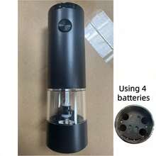 1pc Silver Electric Salt/Pepper Grinder (Battery Not Included) - Silver - View 2