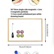Wooden Frame Stand Bar Counter Blackboard, Desktop/Standing Advertising Board, Home Decoration Message Board - Square - View 3