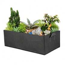 1pc Gardening Grow Bag With Handle, Multi-Size Felt Planter Bag, Rectangular Seedling Pot, Suitable For Vegetables, Tomatoes, Potatoes - Black - View 6