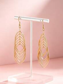 1 Pair Fashion Minimalist Gold Water Drop Tassel Earrings For Women, Holiday Birthday Date Party Vacation Shopping Daily Commute Accessory - Water Drop - View 2