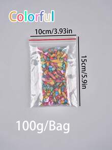 1袋/100g 彩色貝殼裝飾珠，彩色貝殼填充材料，適用於矽膠模具填充、DIY手工、環氧樹脂模具、創意鑰匙圈、珠寶製作 - 彩色 - 查看 3