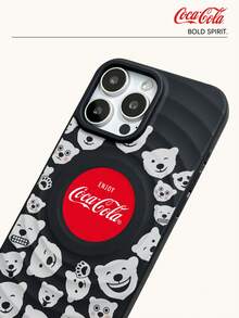 Vintage Coca-Cola Logo Print MagneticAdsorption Phone Case, Matte Skin FeelShock Resistant MagSafe Case CompatibleWith IPhone All Series Cute Ladies DailyCover - Black - View 8