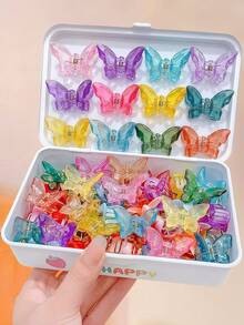 12/6/2 pièces Pinces à cheveux papillon en gelée 3D, cristal clair et transparent, durable et respectueux des cheveux, accessoires capillaires doux et mignons - convient aux filles et aux adolescentes, pour le quotidien, les vacances, l'école, les rendez-vous - Multicolore - Voir 1