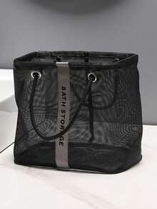 Foldable Mesh Shower Caddy, Portable Bathroom Organizer Toiletry Bag For Shampoo, Soap And Cosmetics, Bathroom Accessories, College Dorm Quick-Dry Shower Tote, Back To School Supplies, Travel Waterproof Essentials - Mesh - View 9