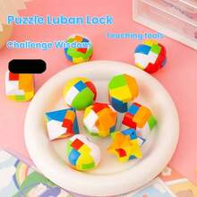 3/6/12/Pc Creative Kongming Lock Full Set Puzzle Brain Development Educational Tool Lu Ban Lock, Educational Toy. Explore The World Through Play: A Journey Of Discovery For Young Minds. Back To School Season. School Opening Season Gift. Random Color - Multicolor - View 2