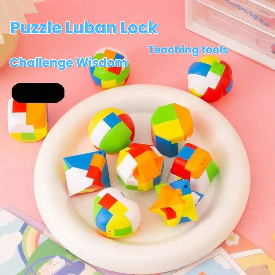 3/6/12/Pc Creative Kongming Lock Full Set Puzzle Brain Development Educational Tool Lu Ban Lock, Educational Toy. Explore The World Through Play: A Journey Of Discovery For Young Minds. Back To School Season. School Opening Season Gift. Random Color