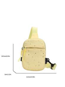 Tas Dada Mini Motif Bintang, Tas Selempang Kecil Kasual Serbaguna untuk Remaja, Ransel Ponsel Olahraga Ringan, Cocok untuk Penggunaan Sehari-hari - B - View 3