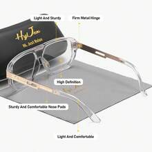 HyJex Unisex Urban Style Full Frame Plaon Glasses Casual Style Geometric Frame Plaon Glasses - Multicolor - View 3