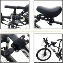 Cadeirinha de Bike Infantil Frontal com Apoio de Mão e Descanso de Pé, Assento Preto Universal para Mountain Bike e Bicicleta de Estrada, Acessório Seguro e Fácil de Instalar. - Preto - Visão 4