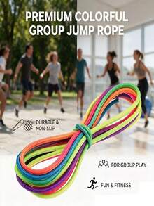 1pc Artistic Creative Elastic Jump Rope | Rubber Material, Suitable As Gift Bag Filler And Birthday Party Souvenir, Available In 5m And 3 Meters Options, Easy To Store And Convenient To Use, Jump Rope Exercise With Friends Anytime And Anywhere - Multicolor - View 4