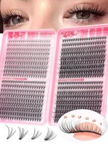 720PCS/1440PCS Fairy Lash Clusters, High Capacity 0.35–0.63inch Mixed Length Faux Mink Eyelashes, Natural Long Wispy Fluffy Lash Clusters, Lightweight Reusable DIY False Eyelashes,For Wedding, Birthday, Graduate, Daily Makeup, Party, Travel - D - View 3