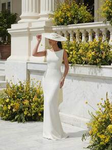 elegante para vacaciones, citas, bodas, fiesta de bodas, vestidos de invitada de boda, vestidos elegantes para fiestas, atuendos de vacaciones para mujeres, atuendos de festival para mujeres - Blanco - Ver 5