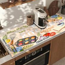 1pc Dish Drying Mat, Coffee Machine Mat, Kitchen Absorbent Non-Slip Mat, Cartoon Cooking Style Heat-Resistant Mat, Stove Countertop Heat-Resistant Mat, Baking Food Theme Decorative Mat, Suitable For Living Room, Dining Table, Restaurant Scenes, Kitchen Decor - XYLSD699 - View 16