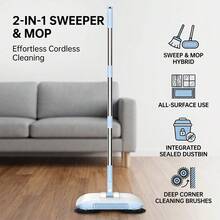 Hand Push Sweeper Broom And Dustpan Set, Manual Floor Vacuum Cleaner, All-In-One Labor-Saving Household Sweeping Tool For Home Kitchen Office Indoor Floor Cleaning - A - View 3