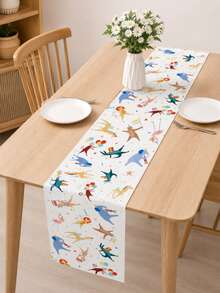 Animal Parade Theme Table Runner, Cute Circus Animal Table Runner, Rectangular Linen Tablecloth, Zoo Theme Birthday Party Table Decor, Baby Shower Table Runner, Reusable And Washable Dining Table Decor, Seasonal Kitchen Dining Home Decor - Multiple Styles - View 5