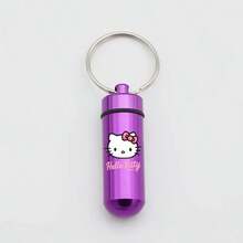 Sanrio Portable Keychain Pill Box [Sanrio Officially Licensed] Hello Kitty Co-Branded Portable Keychain Pill Box, Compact Storage Solution, Perfect For On-The-Go Use, Designed Specifically For Carrying Small Pills - Multicolor - View 4
