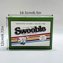 Swooble 卡牌與骰子遊戲，快節奏家庭派對遊戲，附 4 組骰子與 50 張卡牌，同步對戰競速配對，適合遊戲之夜、派對與旅行，快速設置、輕巧好玩，適合 14 歲以上 - 彩色 - 查看 10