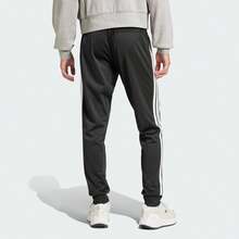 Celana olahraga rajut model tapered mid-rise berbahan adidas untuk pria, dengan motif garis-garis, tahan lama, ramah kulit, dan bernapas. - Hitam/Putih - View 3