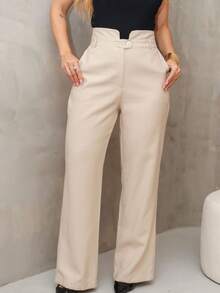 YING ZI Marrant Fermer Mode Tailored Dress Pants - 米色 - 查看 4