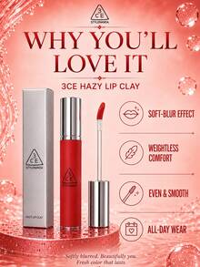 3CE HAZY LIP CLAY#WHIP RED 4g，絲滑不拔乾，顯色可疊加，黃皮白皮都適配 - #WHIP RED - 查看 7