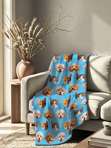 1pc Customized Photo Bed Blanket, Personalized Name Bed Throw, Personalized Throw Blanket, Cute & Comfortable Blanket, Home Gift, Birthday Gift, Christmas Gift, Personalized Gift, Gift For Son/Daughter, Gift For Friends - Style 4 - View 3