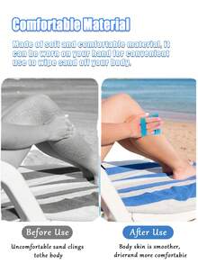 1pc Beach Sand Removal Bag/Brush - Body Cleaning Powder Bag (Suitable For Beach Vacation And Camping) - Sand-free Gloves - View 6