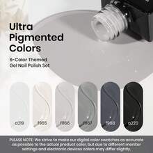 Beetles 6 Colors Soft Eclipse Grey Gel Nail Polish Set, White Black Beige Grey Milky Gel Polish Kit, Soak Off UV LED Nail Art Manicure - 6 Colors Soft Eclipse Grey - 查看 5