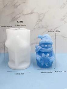 1pc 3D Christmas Snowflake Snowman Silicone Candle Mold, Christmas Hugging Pine Tree Snowman Shaped Aromatherapy Candle Mold, Suitable For Handmade, Resin Crafts, Used For Christmas Home Decor - A-White - View 2