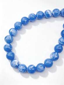 1pc Bohemian Round Bead Faux Agate Exaggerated Minimalist Women's Beaded Necklace Party Gathering Colorful Neck Chain - Mixed Colors Random - necklace - View 24