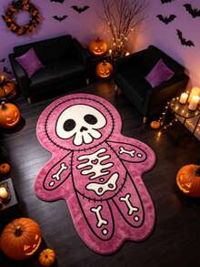 1pc Halloween Skeleton Alien Doll Area Rug, Living Room Carpet, Carpet, Area Rug, Large Rug, Floor Mat, Halloween Large Rug - Multicolor - View 2