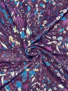 Women's All-Over Print Pleated Casual Versatile Daily Wear Skirt - Purple - View 9