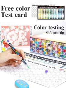 24/36/48/60/72/120/168/240/288/366/418 Colors Acrylic Marker Pen Set, Direct Liquid Soft Tip Painting & Graffiti Pens, Vibrant Colors, Strong Coverage, Perfect For Back To School; Soft & Smooth Tips, Suitable For Painting, Marking, Student Art Learning, Drawing, Craft Making And Office Use - Multicolor - View 11