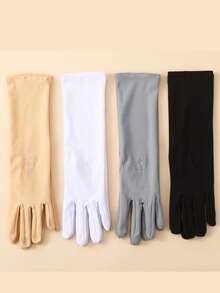 Women's Lightweight Ice Silk Sun Protection Fingerless Gloves, Breathable, Non-Sweating, Long Style, UV Protection For Outdoor Driving - Multicolor - View 11