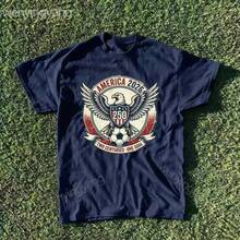America 250th Anniversary Bald Eagle Soccer Team Print T-Shirt,USA World Cup 2026 Theme T-Shirt "TWO CENTURIES・ONE GOAL",For Sports & Independence Day - 藏藍色3 - 查看 8