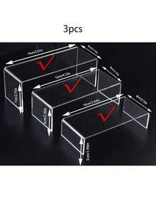 Transparent Acrylic Tiered Display Stand, Multi-Layer Step Storage Display Rack, Desktop Display Shelf, Product Display Stand, Jewelry Storage Rack, Cosmetic Display Stand, Perfume Lipstick Display Stand, Action Figure Model Display Rack, Snack Dessert Display Rack, Office Desk Organizer, Transparent Minimalist Design, High Load-Bearing Anti-Slip Stable Structure, Stackable Combination Storage, Space-Saving, Easy To Clean And Durable, Acrylic Display Base, Suitable For Home Living Room - Multicolor - View 11