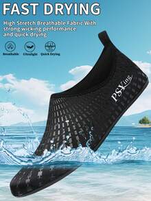 Unisex Outdoor Wassersport Schuhe, Wasserschuhe, Strandschuhe, leichte Surfschuhe, Schwimm- und Bootsschuhe, Wasserschuhe, bequem und weich - Schwarz - Übersicht 1