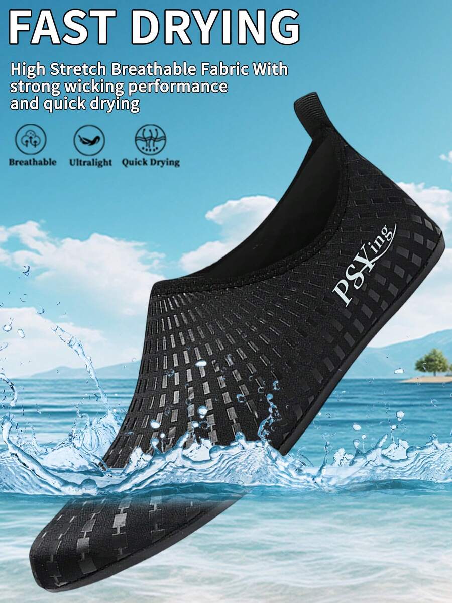 Unisex Outdoor Wassersport Schuhe, Wasserschuhe, Strandschuhe, leichte Surfschuhe, Schwimm- und Bootsschuhe, Wasserschuhe, bequem und weich - Schwarz - Übersicht 1