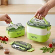 Plastic Bento Box Adult, Microwavable Lunch Containers, Meal Prep Containers With Dividers, Travel Food Containers, Snack Containers With Lids, Leakproof Stackable Lunch Box, With Handle Cutlery Sauce Box, For Student School Office - Multicolor - View 12