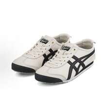 Asics Authentic Onitsuka Tiger Mexico 66 Leather Sneakers - White/Blue/Red Classic Low-Top | Premium Japanese Heritage Footwear | Slim-Profile Lightweight Trainers - Beige Black Gold - 查看 3