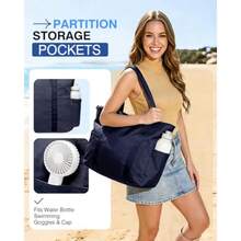 Tote Bag For Women 26L Capacity Travel Purses Work Bag Small Zipper Tote Bag For Travel Nurse Gym Teacher - Navy Blue - View 3