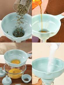 7pcs Multi-Function 7-In-1 Funnel Set, Multi-Diameter Detachable Nozzles With Filter Mesh Kitchen Oil Sauce Liquid Powder Dispensing Tool, Universal Large And Small Diameter Filling And Filtering Tool - View 11