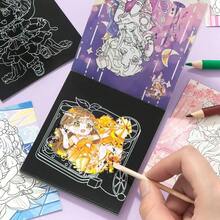1pc Colorful Princess Scratch Art Book, Cartoon Colorable Art Drawing Paper, Multi-Functional Drawing Scratch Paper - M - View 2