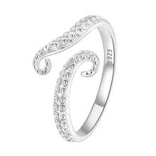 WOSTU 1pc Cute Animal Theme 925 Sterling Silver Multi-Tone Open Band Ring Dolphin Fox Hug Hand Design Jewelry For Women Party Anniversary Gift - Adjustable - View 20