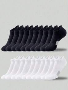 1/510/20 Pairs Minimalist Unisex Socks, Comfortable Casual All-Season Versatile Couple Short Socks - Multicolor - View 1