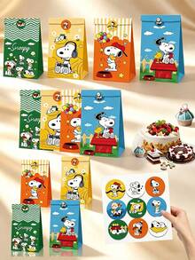 SNOOPY Cartoon Pattern Decorative Gift Packaging Bag Candy Snack Decorative Tote Bag Cartoon Theme Party , Gift Bag - Multicolor - View 1
